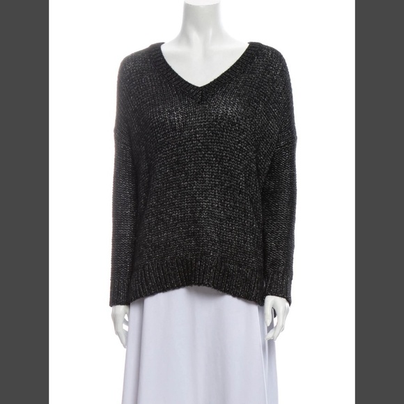 Vince Grey Wool Silk V-Neck Sweater XS - Picture 1 of 3